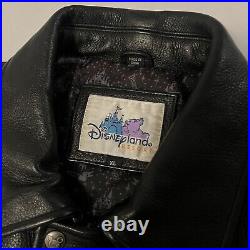 Vtg MICKEY MOUSE Disneyland 50th Anniversary Varsity Leather Patches Jacket XL