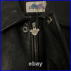 Vtg MICKEY MOUSE Disneyland 50th Anniversary Varsity Leather Patches Jacket XL