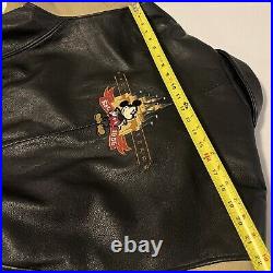 Vtg MICKEY MOUSE Disneyland 50th Anniversary Varsity Leather Patches Jacket XL