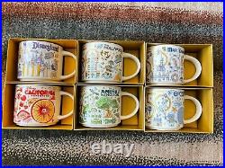 Walt Disney World 50th Anniversary and Disneyland Starbucks Been There Mug Set