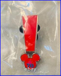 Yellow, Red, Green & Purple Exclamation Point Mark Disney 70th Anniversary Pins
